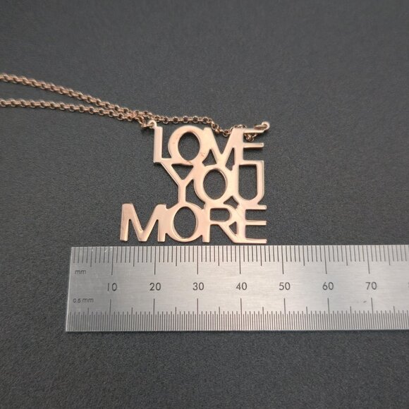 16 Inch Rose Gold Over Sterling Silver Love You More Necklace A7121 - Picture 5 of 6